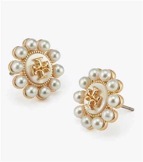 Kira Pearl Flower Stud: Women's Designer Earrings.